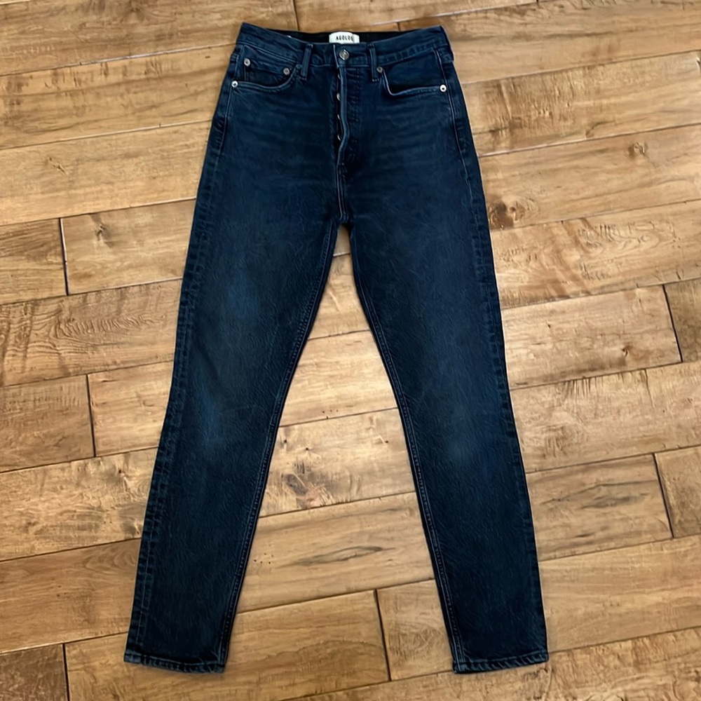 AGOLDE Riley Black High Rise Denim Jeans